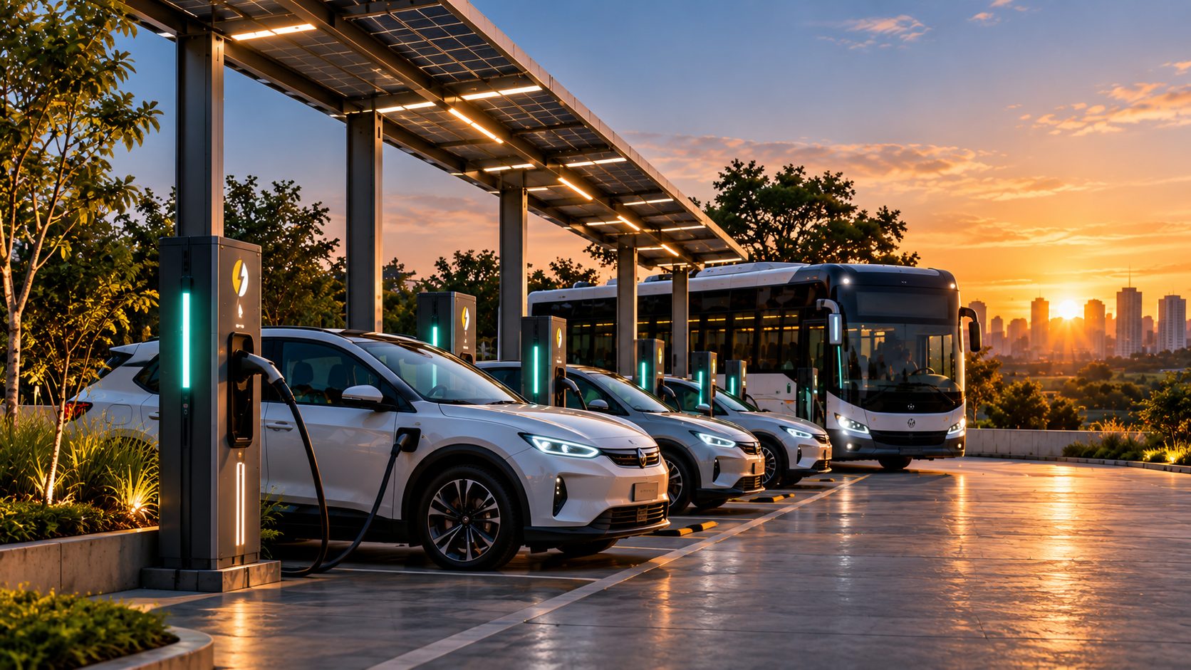 Estação de carregamento de veículos elétricos
